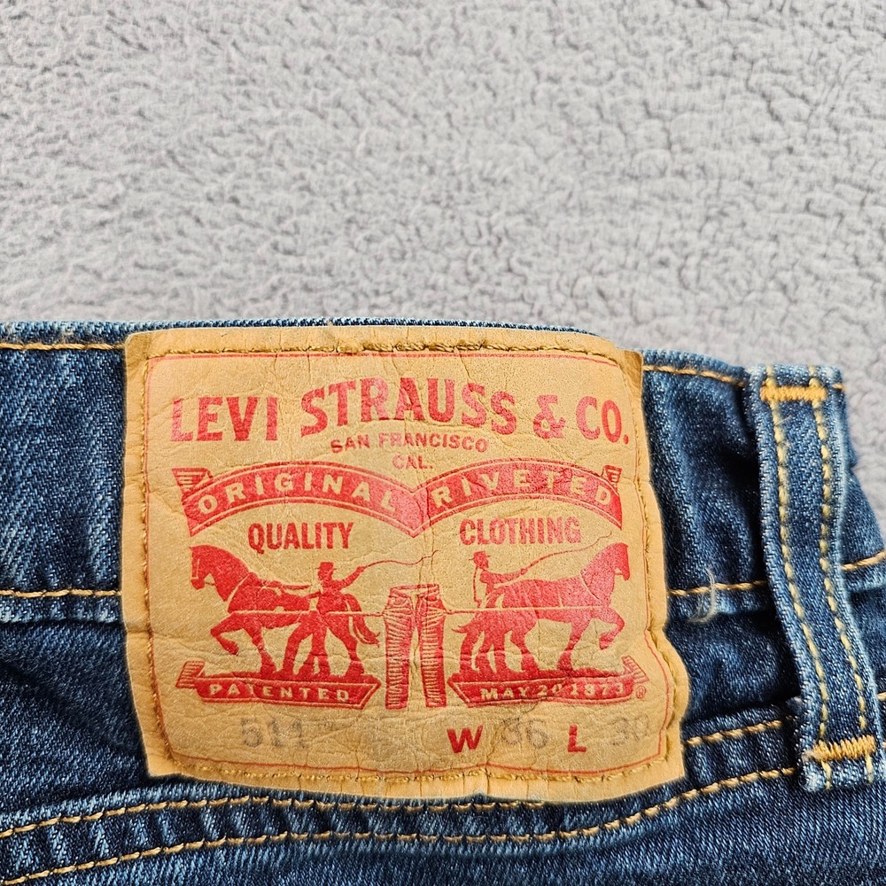Levi's 511 Jeans Men's 36x30 Blue Denim Red Tab Streetwear Festival Straight Leg - Picture 12 of 15